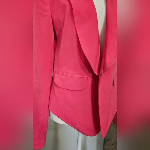 BISOU BISOU Hot pink single button closure blazer. Size Medium - Picture 5 of 11